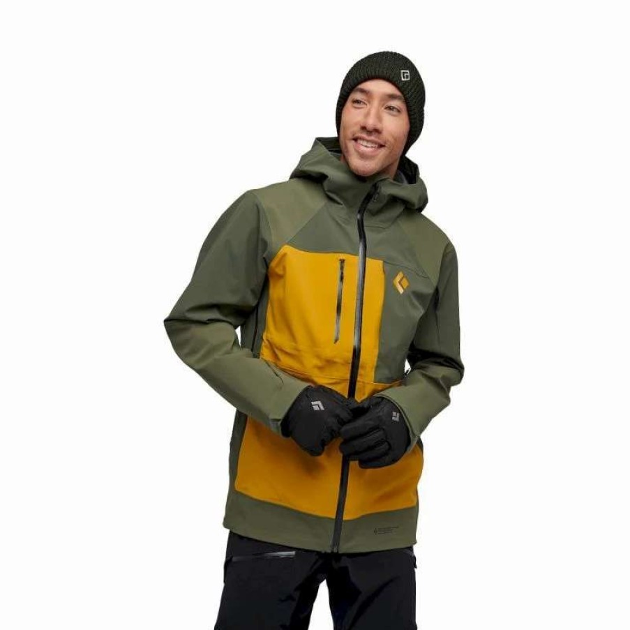 Homme * | Remise Black Diamond Recon Pro Stretch Shell Veste Ski Homme Tundra / Amber