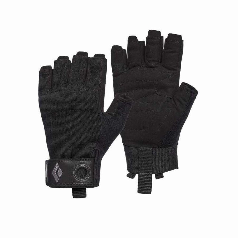 Homme * | Vente Flash Diamond Crag Half Finger Gloves Gants Escalade Black